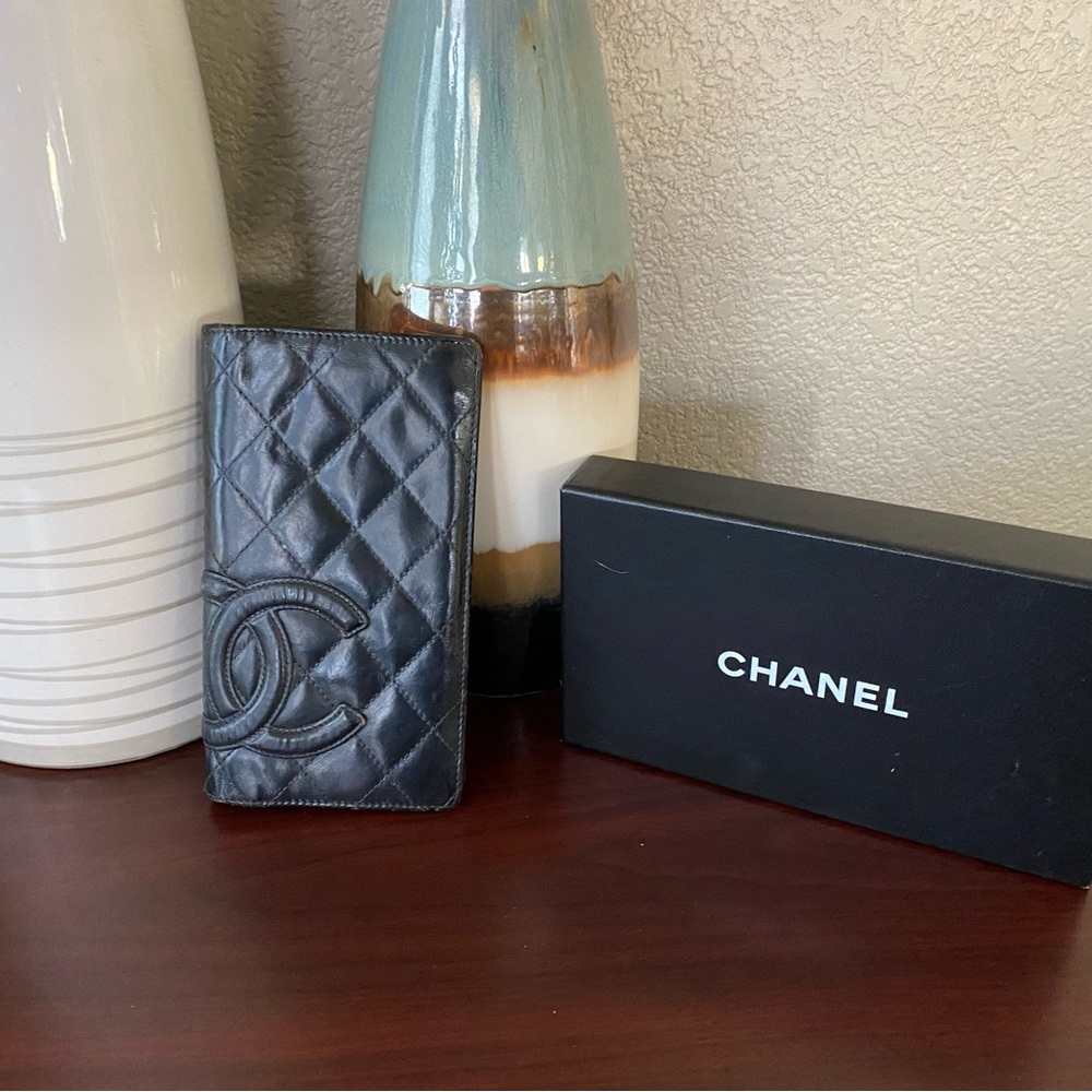 Authentic Chanel Cambon Wallet #2 with box - black - refurbished